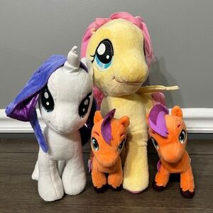 My‎ Little Pony Plush Lot 4 Rarity Fluttershy Orange Ponies Stuffed Toys
